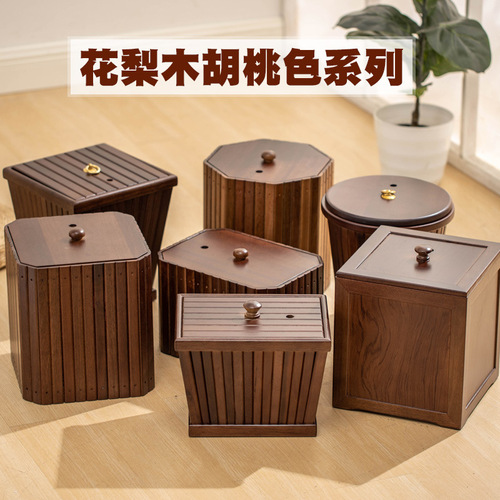 Solid wood tea bucket water storage bucket solid wood waste water bucket tea dregs bucket small household kung fu tea set accessories tea ceremony