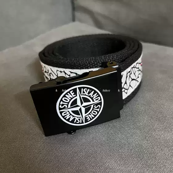 Canvas Belt Men and Women Youth Casual Fashion Personality All-match Striped Korean Fashionable Belt Smooth Buckle Trouser Belt