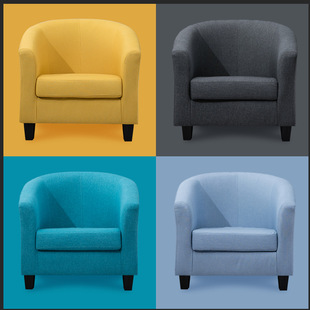 Wholesale Modern Simple Single Sofa Chair Nordic Small Apartment Rental Bedroom Computer Internet Cafe Fabric Small
