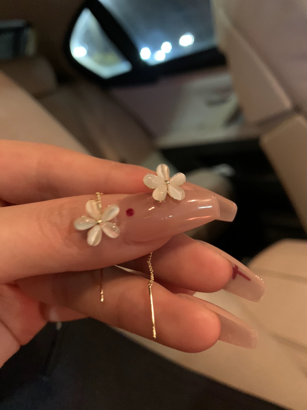 好温柔~猫眼石流苏耳线女ins轻奢高级设计感花朵耳钉网红爆款耳饰