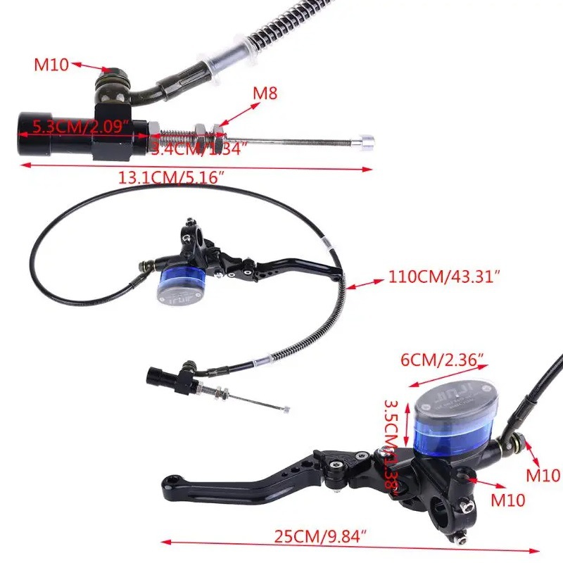 Motorcycle hydraulic clutch kit brake master cylinder for Honda Yamaha Kawasaki Suzuki off-road vehicle