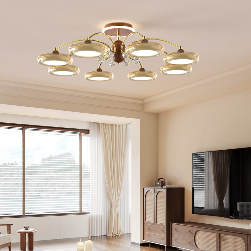 Diseño de sala de estar diseñador de lámparas de casa medieval bolsa de lámparas de casa estudio antiguo ambiente retro dormitorio chandelier crema