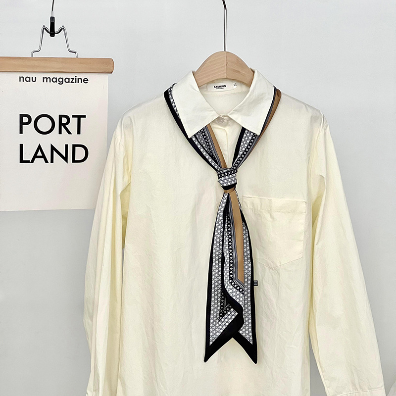 Bufandas de seda de ángulo oblicuo 2025 nuevo bufandas de diamante retrógrado decoración multifuncional de ángulo agudo moda bufandas largas correa de pelo