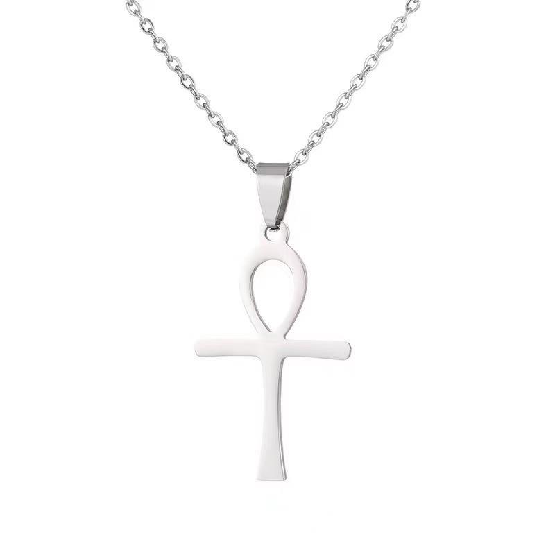 Retro Simple Style Cross Stainless Steel Plating Pendant Necklace display picture 3