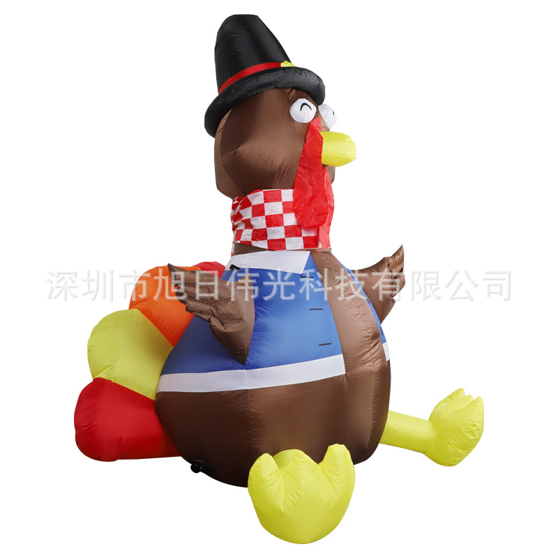 跨境感恩节充气火鸡气模节日花园装饰品发光摆件户外庭院布置道具