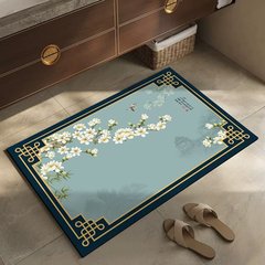 中国風の家庭用クリスタルベルベットバスルーム吸収性フロアマット浴室ドア耐摩耗性と汚れ防止洗濯不要の速乾性フットマット卸売