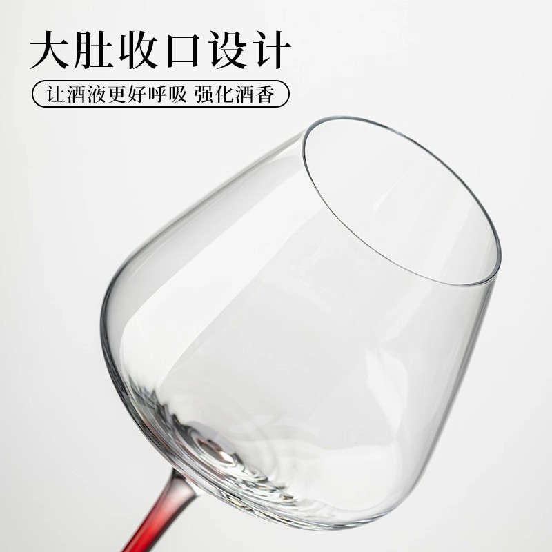 Tazas de vidrio de vino alto pie casero de lujo ligero tazas de vidrio de pie negro tazas de vino de borgoña