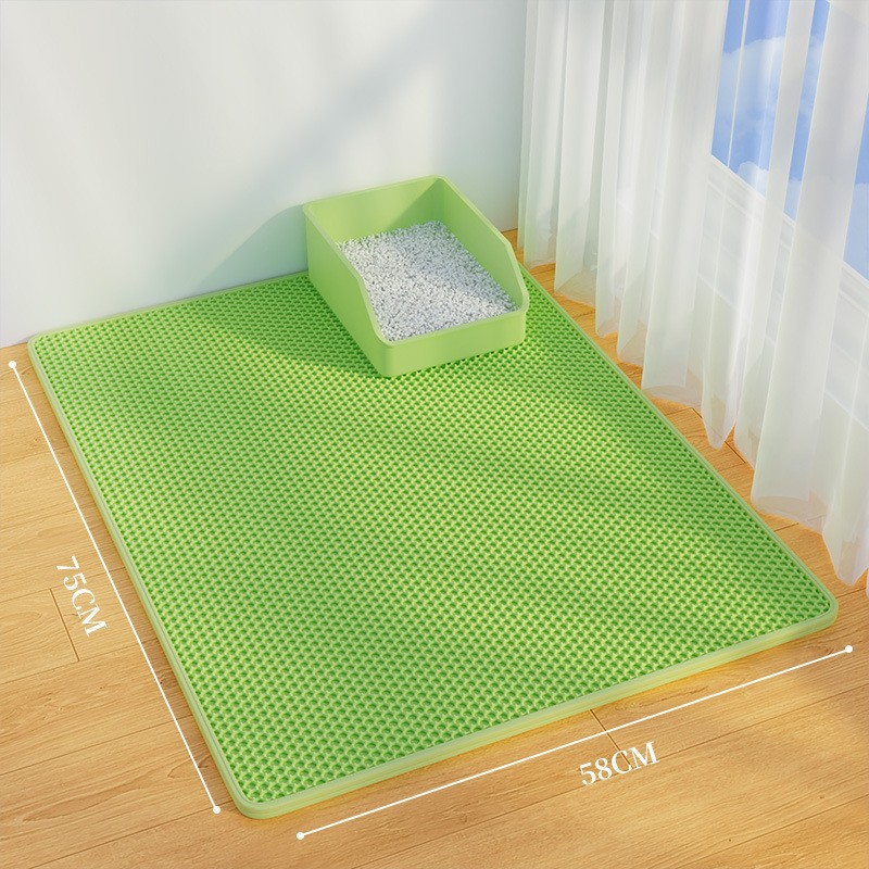 Alfombrilla de arena para gatos, antisalpicaduras, almohadilla para sacar, control de arena, antisalpicaduras, lavabo para gatos, tabla de arena con fugas, alfombrilla para mascotas, doble capa, suministros de gran tamaño