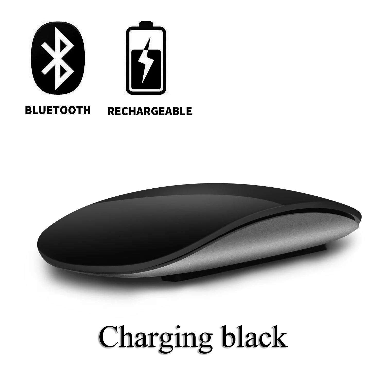 Generic Wireless Bluetooth Mouse Magic Touch Rechargeable Black