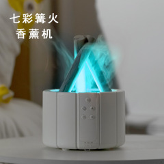 国境を越えたデスクトップ七彩シミュレーション炎アロママシン家庭用キャンプファイヤー雰囲気ランプUSB空気加湿器アロママシン