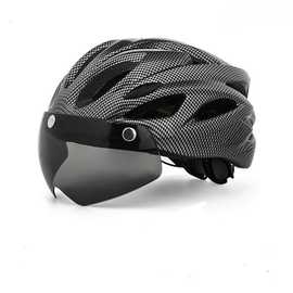 公路男女成型一体山地帽磁吸头盔镜片夏季自行车骑行头盔单车风镜