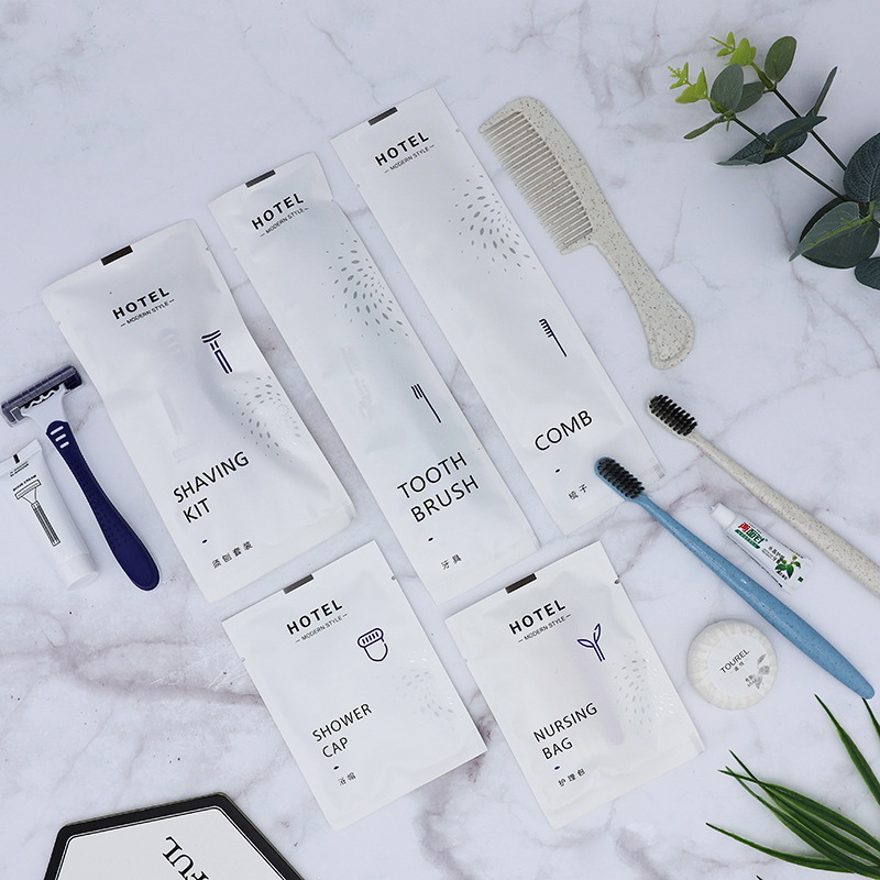 Simple Lifeng hotel same stone paper disposable toothbrush comb shampoo shower gel consumables suit