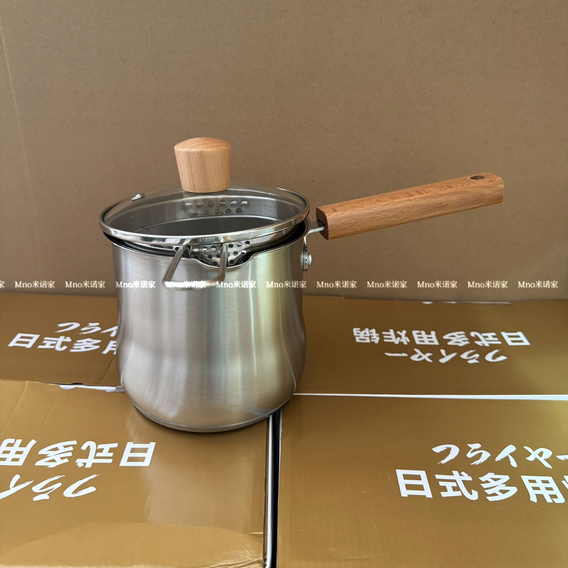 일본식 너도밤나무 원형 드럼 튀김기 [복합 바닥 + 튀김 바구니]