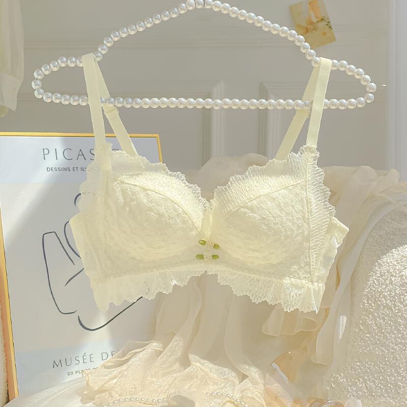 Lace underwear women's summer thin small chest push up non-steel ring breast contracting anti-sagging sexy bra underwear suit