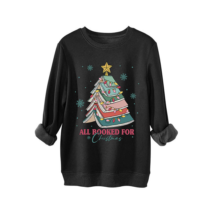 亚马逊ebay独立站加厚保暖女士时尚all booked for christmas卫衣|undefined