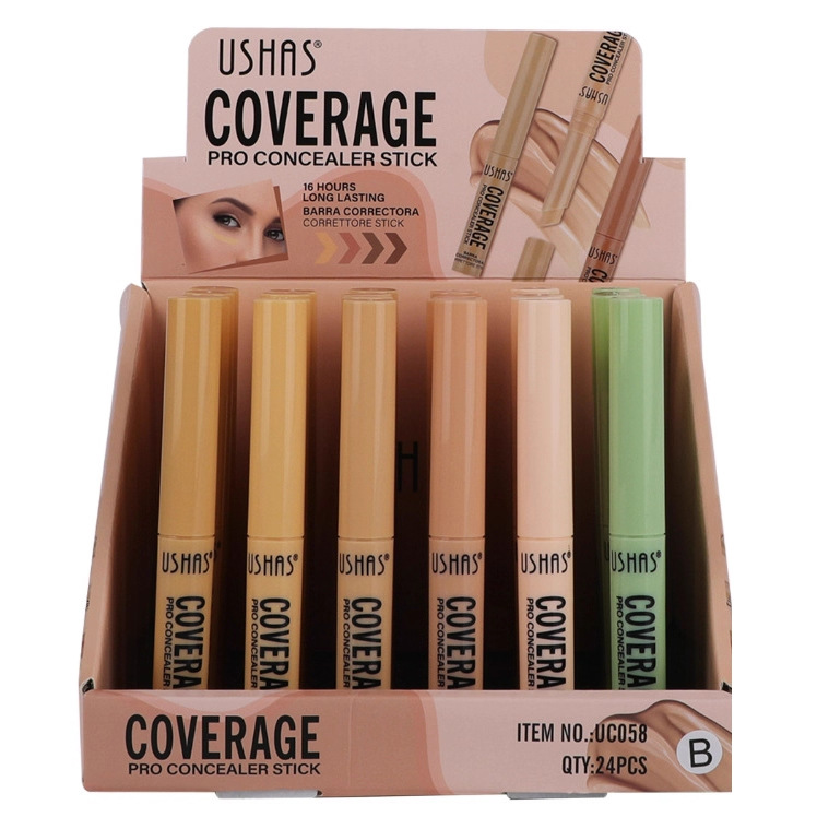 (caja de exhibición) USHAS varilla de protector transfronterizo de Europa y América, protector de maquillaje estereoscópico UC058A + B