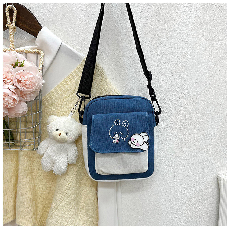 토끼 스타일 블루 + 핀 + 곰 펜던트