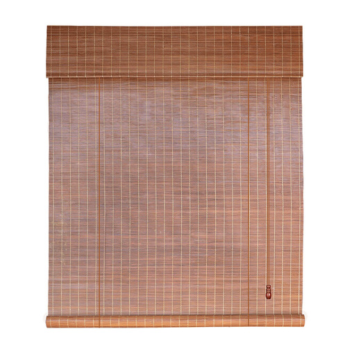 Outdoor mildew-proof roller blinds Balcony lifting blackout punch-free curtains Hotel restaurant tea room decorative ceiling bamboo curtains