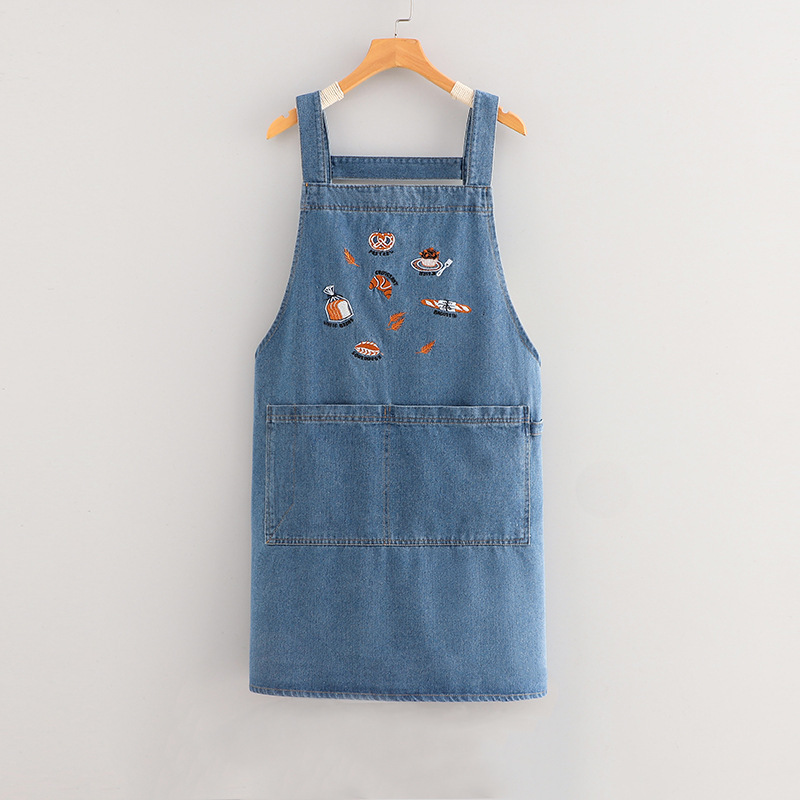 Vintage Denim Kottonschoerz Fir D'kichen Baken Fir Dammen An Hären_voghion.com
