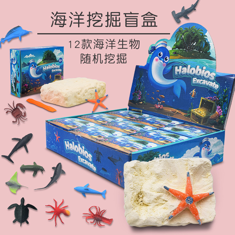 Archaeological Excavation Toys Dinosaur Fossils Dig for Gems Boys Girls Children's Hidden Handmade Dinosaur Fossil Excavation Plaster