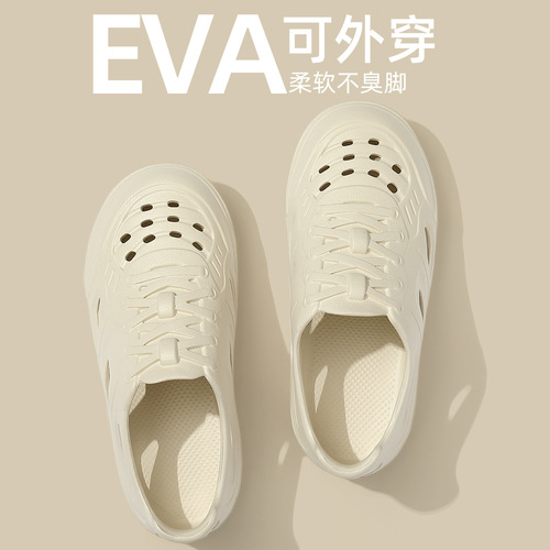 Summer outdoor breathable sandals for couples, featuring non-slip, heel-encased EVA material—perfect for beach wear!