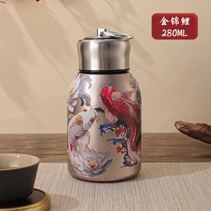国潮迷你小胖丁保温杯带拉环便捷口袋杯简约时尚杯子学生随手水杯|undefined