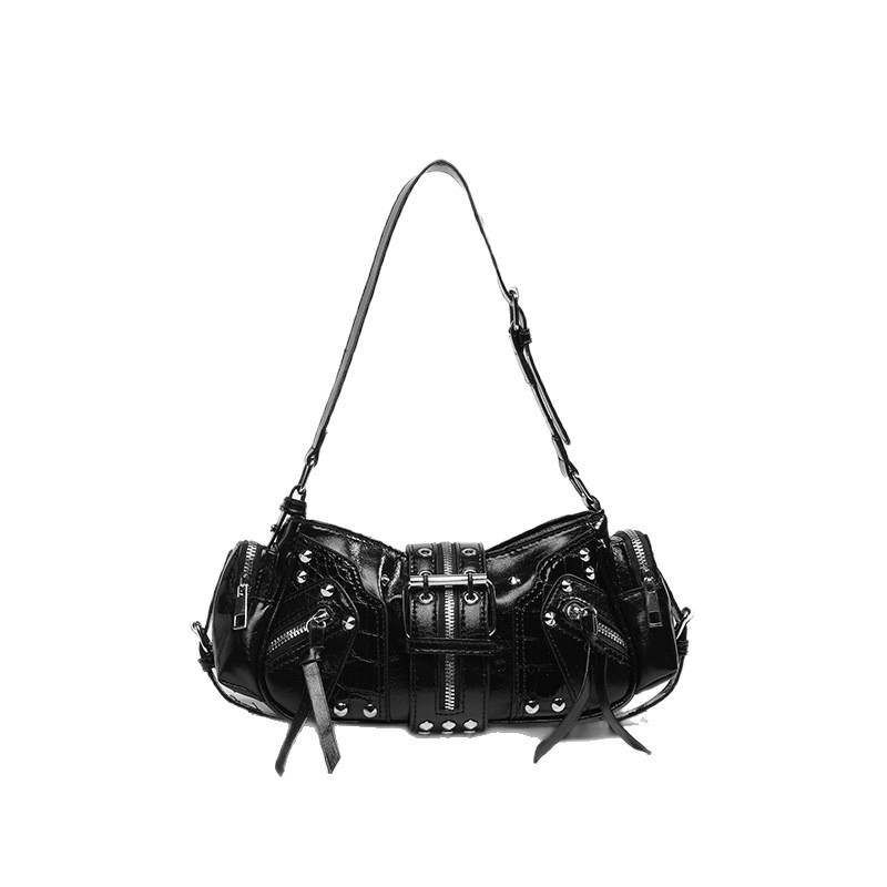 クロスボーダー新しいヨーロッパとアメリカのレトロなファッションハンドバッグニッチデザインホットガールy2kシングルショルダー通勤クロスボディオートバイバッグ|undefined