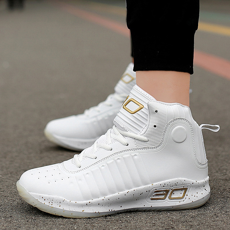 Buty do koszykówki, wysokie buty bojowe męskie, oddychające młodzieżowe buty sportowe na wiosnę i jesień_voghion.com