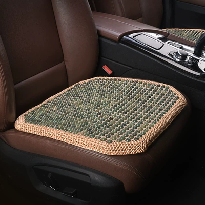 Hand-woven Car Seat Cushion Crocheted, Four Seasons Pad - emerald-green-1-square-mat-universal-seat-cushion