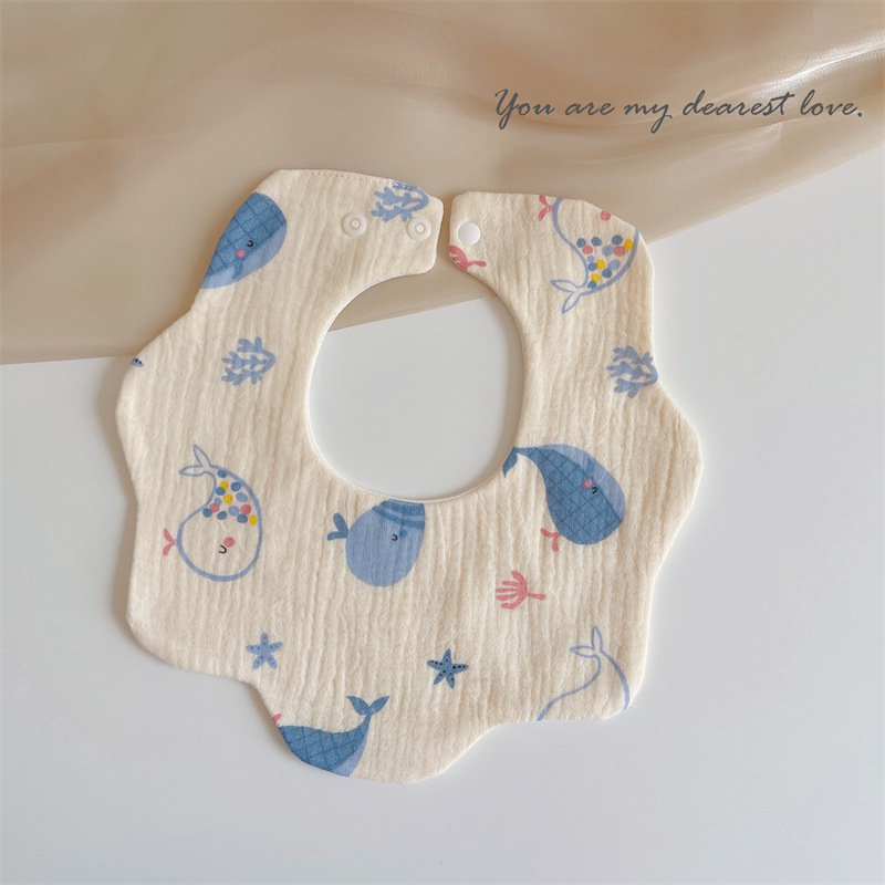 Babero de bebé de gasa de algodón babero del bebé impermeable escupir leche recién nacido babero ins primavera y verano