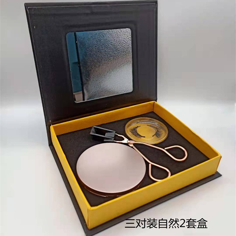 Quantum imán magnético de succión magnética sin pegamento natural largo grueso transfronterizo europeo y americano popular magnético pestañas postizas 3D