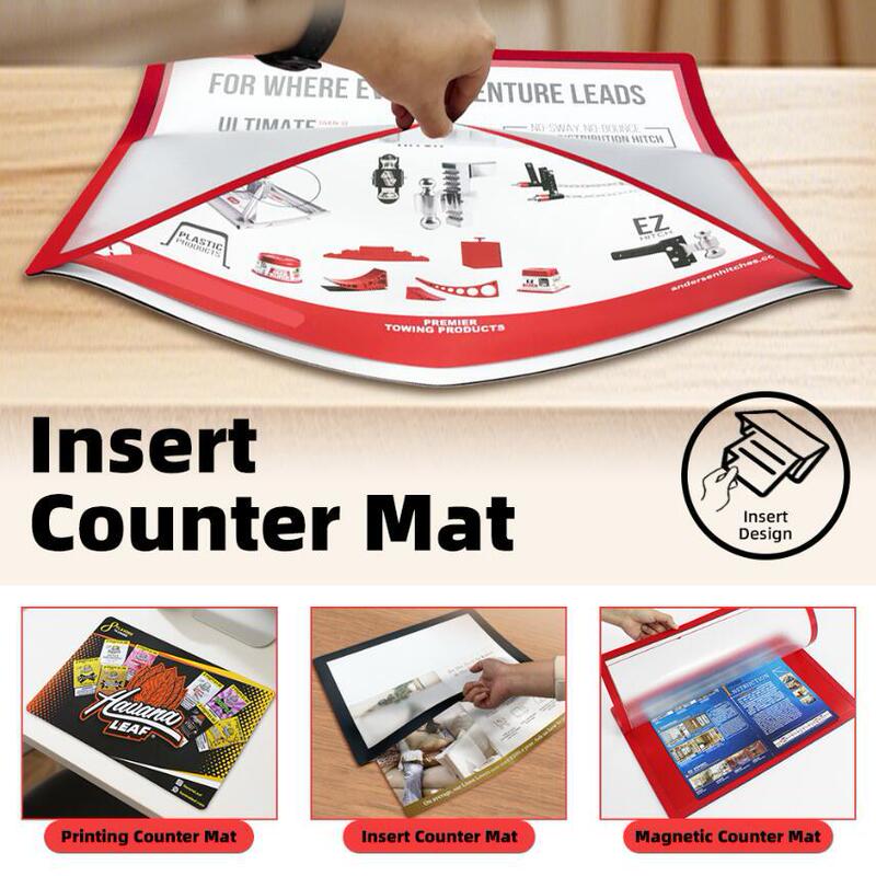 Cross-border advertising mat, placemat, easy-to-clean, replaceable mat, rubber counter photo frame display mat, PVC bar mat Cross-border advertising mat, placemat, easy-to-clean, replaceable mat, rubber counter photo frame display mat, PVC bar mat