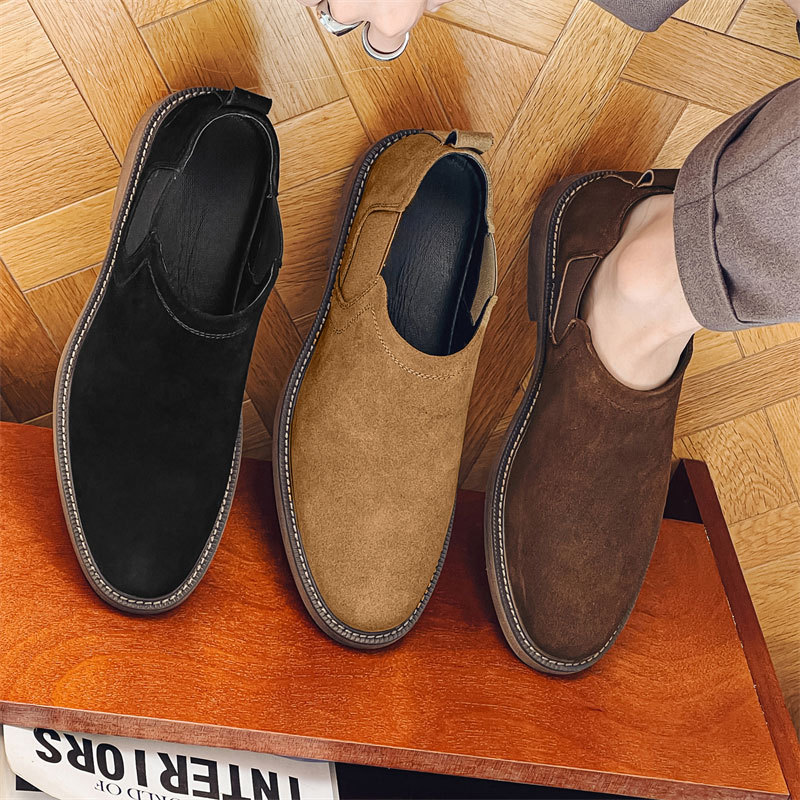 New men's shoes breathable casual leather shoes men set foot a slip-on low-top men's shoes_voghion.com