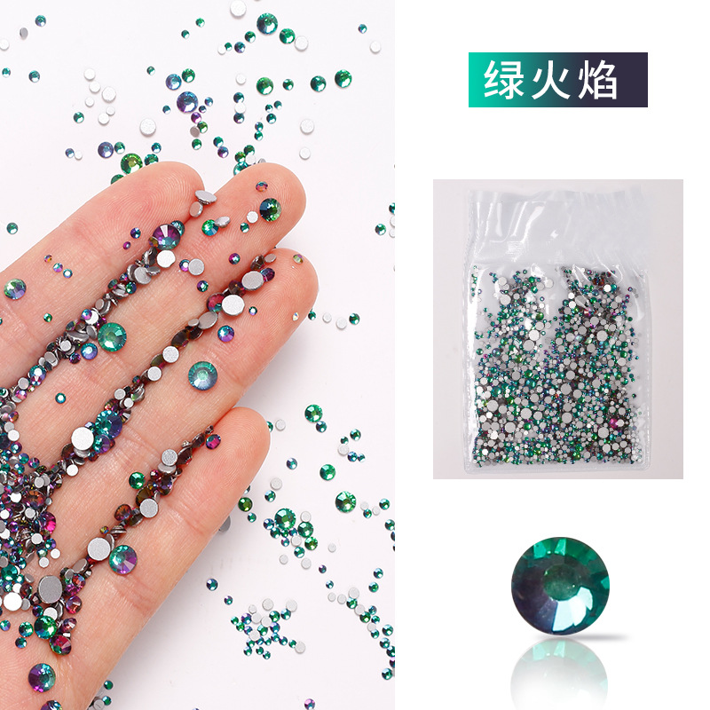 Joyería de uñas diamante plano transparente AB diamante DIY decorativo uñas rhinestone tamaño mezclado cristal diamante color 1440