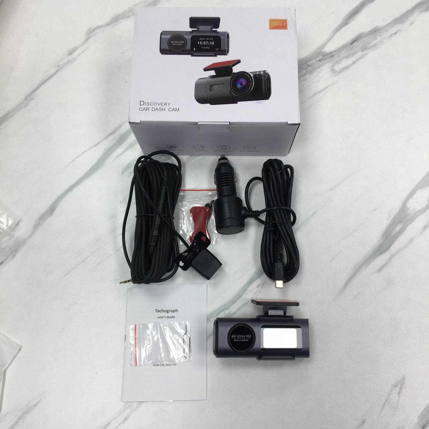 New 4K Dual Recording Dash Cam HD Wide Angle Night Vision WiFi