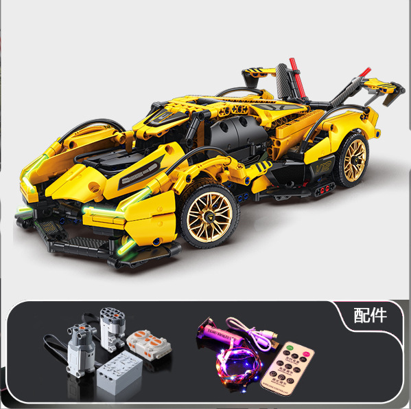 Compatible con bloques de construcción Lego estrellado cielo versión cyberpunk deportes Kini niños juguetes educativos de control remoto coche modelo regalo