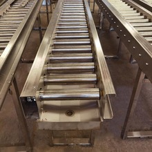 不锈钢滚筒输送机 桶装水传送带 分拣卸货滑梯滚轴输送机