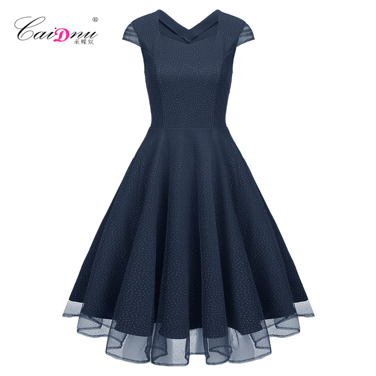 Spring blue long dress