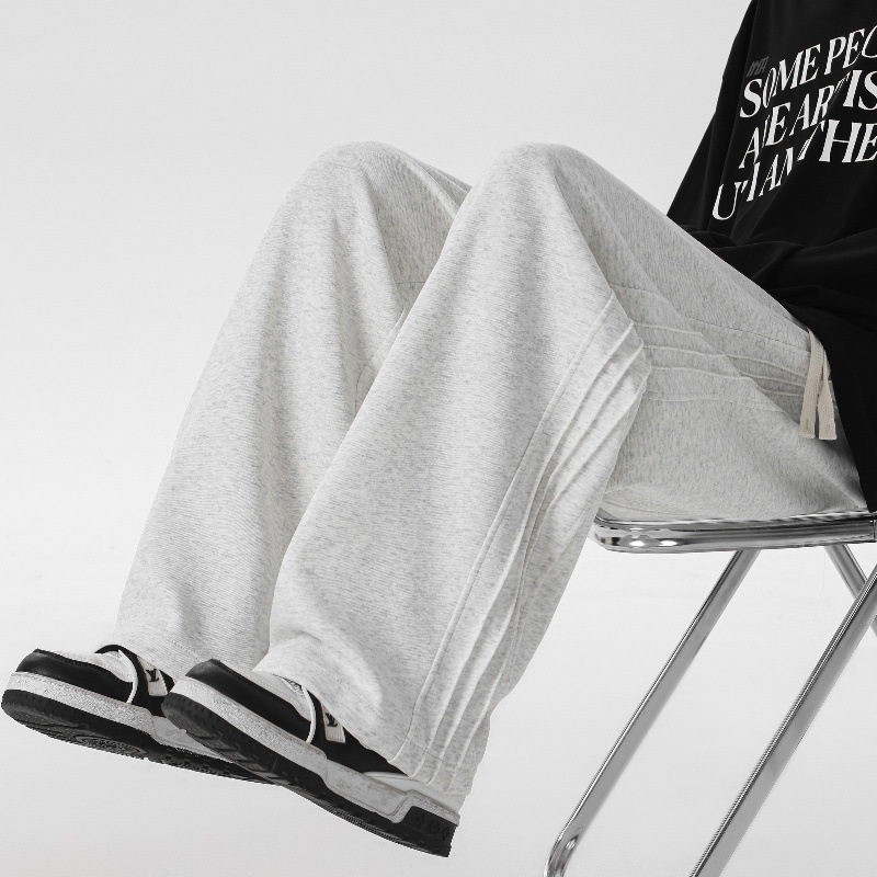 Pantalón Deportivo Ancho con Franja Lateral para Hombre de Algodón Resistente al Desgaste para Uso Casual