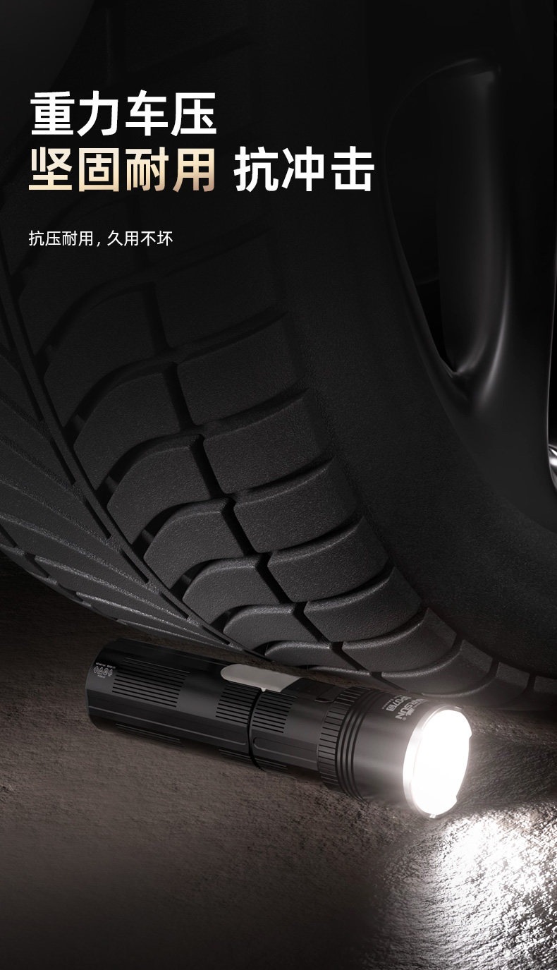 High-brightness rechargeable flashlight, ultra-bright outdoor small portable long-range mini household multi-functional patrol light