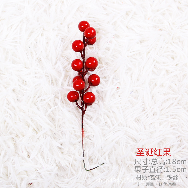 Venta al por mayor Navidad fruta roja árbol de Navidad decoración rama fruta roja cadena decoraciones de Navidad árbol de Navidad DIY decoración suministros