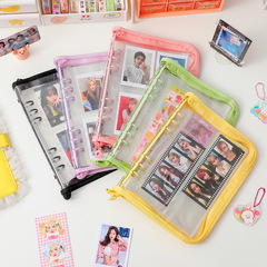 3-inch 5-inch Polaroid photo album transparent ins style loose-leaf storage book DIYA5 zipper style star photo card storage book