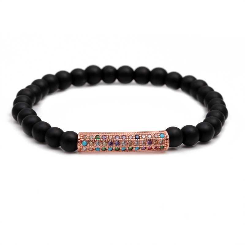 El Comercio exterior transfronterizo europeo y americano colorido circón codo pulsera de cuentas de piedra esmerilada de piedra de ojo de tigre DIY pulsera de cuentas