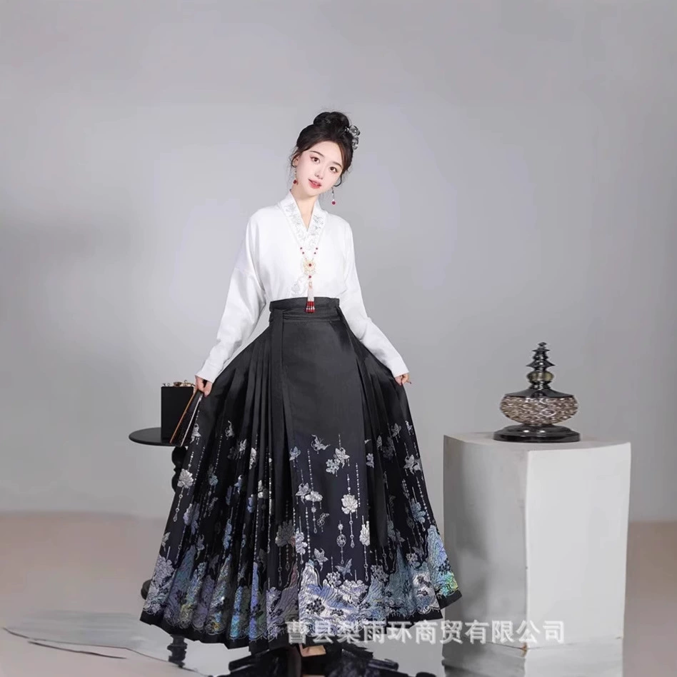 Ослепительно красивая юбка-«лошадиная голова» от Magic City, оригинальный комплект женской юбки-«лошадиная голова» в китайском стиле с перламутром, рукавами-«крылышками» и полуюбкой.