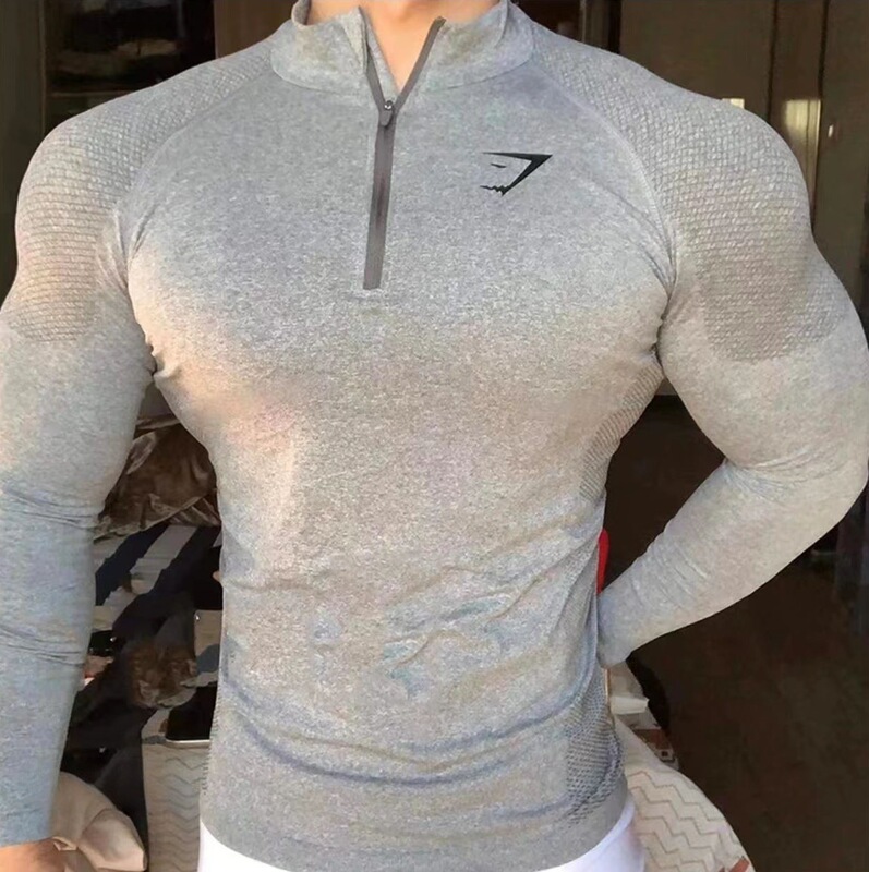 American-Style Quick-Dry Zip-Up Long-Sleeve Fitness T-Shirt, Training Wear, Outdoor Running High-Elastic Breathable Slim-Fit Top American-Style Quick-Dry Zip-Up Long-Sleeve Fitness T-Shirt, Training Wear, Outdoor Running High-Elastic Breathable Slim-Fit Top