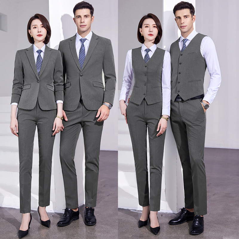 Colored Suit Suit Men's Light Gray Formal Business Slim New Commuter No-Iron Suit Jacket Style
