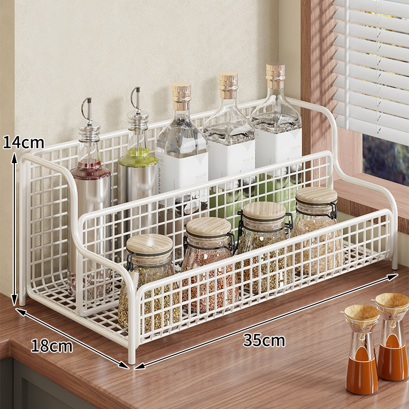 Estante Organizador de Condimentos de Hierro, Sin Perforación, para Cocina