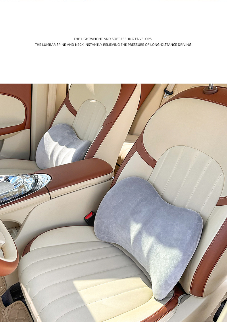 Manufacturer Customized Car Headrest and Lumbar Support Memory Foam Car Lumbar Support Pillow New Product Winter Comfortable Car Cushion