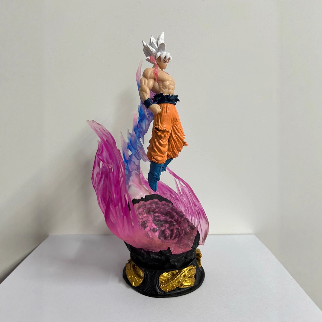 Siete perlas en el extremo Goku blanco escultura de cabeza única puede iluminar escenario modelo Saiyan adornos hechos a mano al por mayor