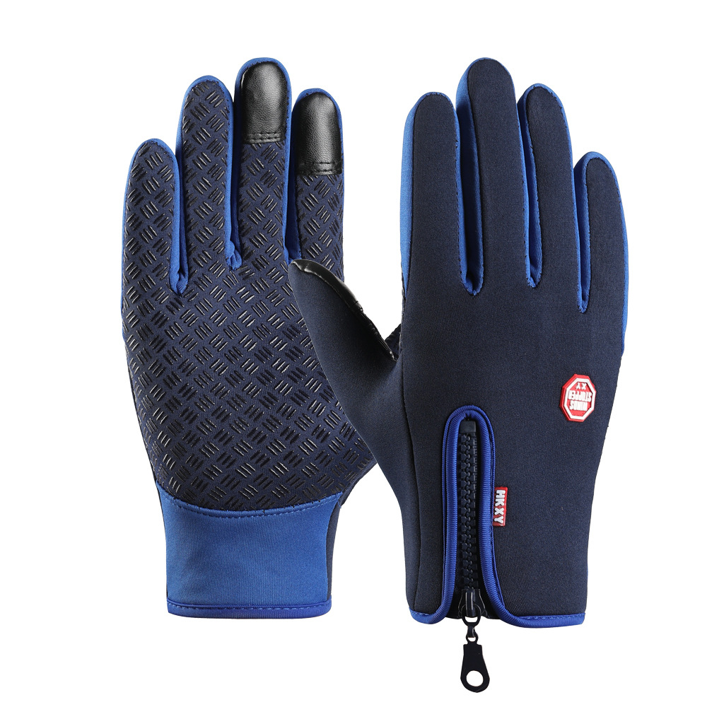 Guantes cálidos para ciclismo para hombres y mujeres, impermeables y con forro de terciopelo, para deportes al aire libre, esquí, guantes de invierno antideslizantes con pantalla táctil
